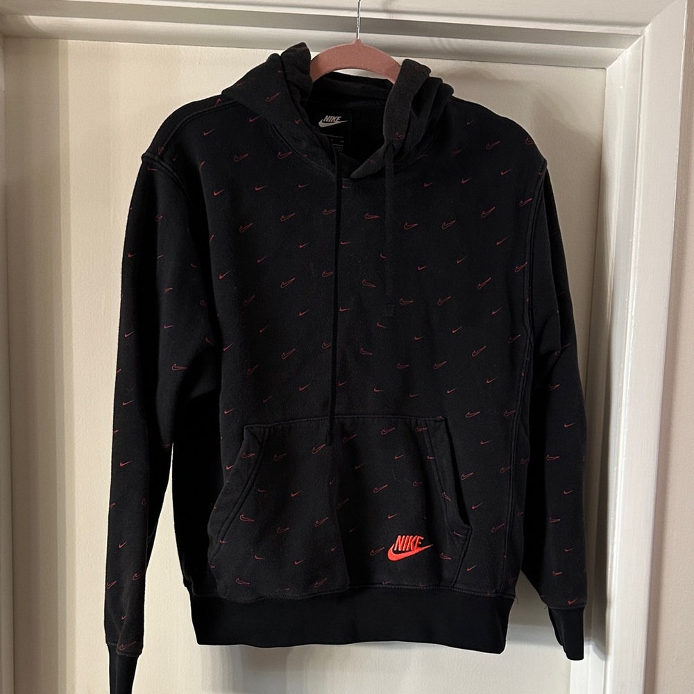 Nike Black Hoodie with Red Accents
